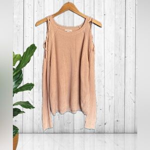 New York & Company Light Pink Criss Cross Shoulder Sweater